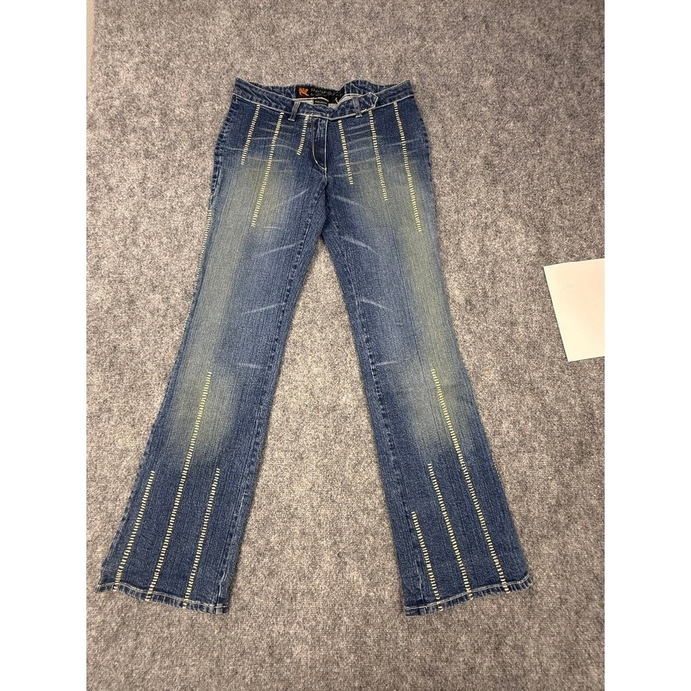 Parasuco Ergonomic Jeans Women 31 Medium Wash Contrast Stitch Bootcut 8028 NWT